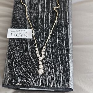 Nadri Gold Crystal V-Drop Necklace